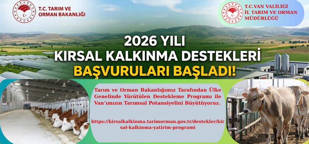 Kırsal Kalkınma Yatırım Programı 2026 Yılı Başvuruları Başladı.